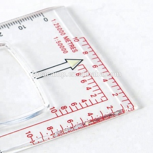 Boussole portable légère en acrylique avec règle graduée, boussole lumineuse pour cartes, loupe étanche avec affichage à pointeur pour l'extérieur - Product Image 6