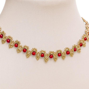   Collar de cuentas de semillas hecho a mano, símbolo de felicidad - Product Image 1