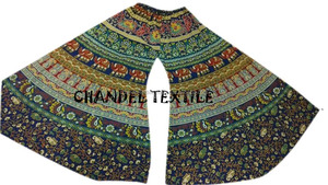 Pantalón Palazzo con Estampado de Mandala de Algodón Unisex, Estilo Informal Ins Gypsy Hippie, Motivos de Animales Bohemios, Harem Tribal de Pierna Ancha Media - Product Image 5