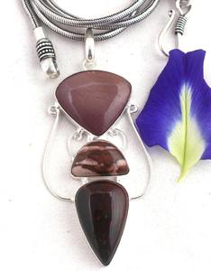 Colgante de piedras preciosas de jaspe y musgo para hombre y mujer, Plata de ley, paisaje Natural, regalo de joyería - Product Image 2