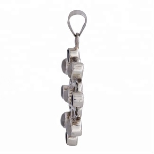 Colgante de Plata de Ley 925 con piedra lunar chapada en plata Iolite filigrana colgante de piedras preciosas joyería colgante de moda para mujer. - Product Image 3