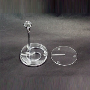 Elegant Diamond Decorated Plastic Tea Coffee <b>Cup</b> <b>Saucers</b> Holder <b>Set</b> - Product Image 1