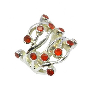 Antique Design 925 Sterling <b>Silver</b> Carnelian Gemstone <b>Eternity</b> Vermeil <b>Ring</b> <b>Silver</b> Jewelry for Gift for Her - Product Image 1