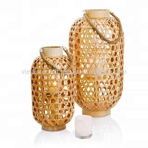 ธรรมชาติวินเทจโคมไฟไม้ไผ่ที่มีหลายสไตล์,เชิงเทียนแก้ว - Product Image 2