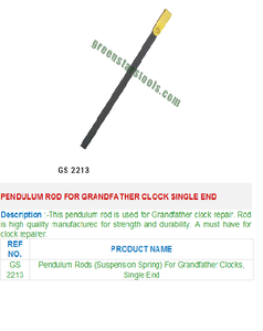 GREEN STRAS SA PVT LTD Varilla de péndulo de acero inoxidable de un solo extremo para reloj de abuelo GS 2213 Herramientas de joyería - Product Image 2