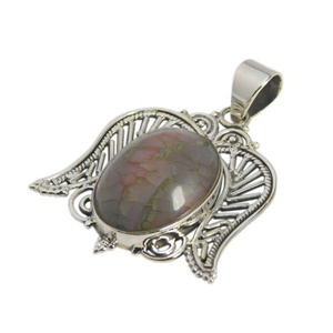 Eminent Genuine Botswana Agate Gemstone Pendant Hecho a mano 925 Sterling Silver Chapado en oro Vintage Joyería fina para cristianos - Product Image 1
