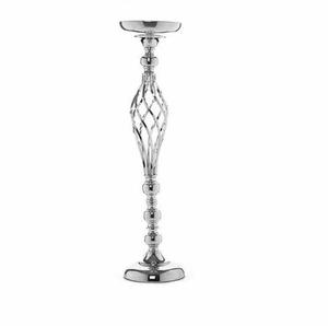 Portavelas de té de plata hecho a mano, candelabro de cristal de Metal de estilo Ins clásico para decoración del hogar y festividades navideñas - Product Image 1