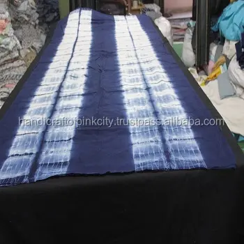 5 Yard Tie Dye Shibori พิมพ์ Indigo Blue Light น้ำหนัก100% ผ้าฝ้ายผ้า