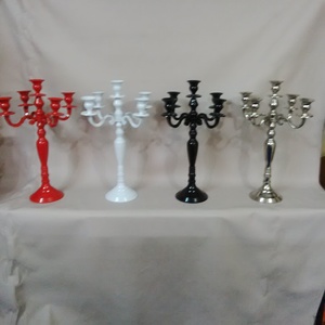 Mini candélabre de table de style antique bougeoir en aluminium fait à la main multicolore pour les mariages et les décorations de Noël - Product Image 1