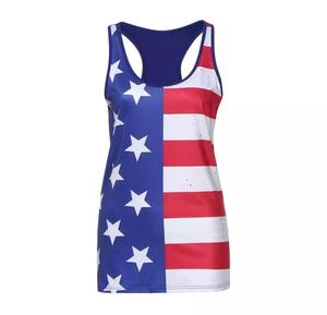 2025 venta al por mayor cuello de mujer suelto fuera del hombro manga corta bandera estampado Casual ocio señora camiseta sin mangas hecha en Bangladesh - Product Image 1