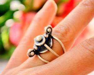 Art Unique Craft Artist Jewelry Wrap Bar silver Boho <b>midi</b> Knot <b>Ring</b> - Product Image 2