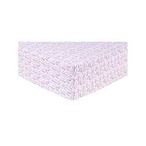 100% ensemble de draps de lit de bébé en coton standard uni et imprimé en jersey simple biologique drap de lit ajusté personnalisé de haute qualité - Product Image 1
