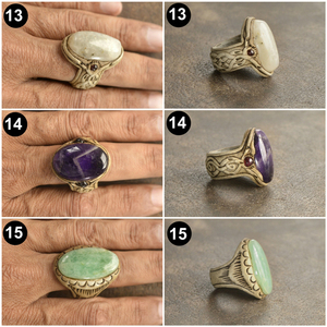 Bague en argile polymère avec pierres précieuses |   Bague en pierre naturelle faite à la main, bijoux de mode, prix de gros, cadeau élégant pour unisexe, à porter au quotidien - Product Image 5