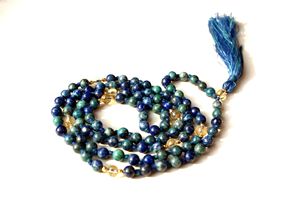 Nouveauté en gros, chrysocolle, 6 mm, 108 perles, collier mala, yoga, certifié par un tiers, bonne qualité, cadeaux de méditation spirituelle - Product Image 6