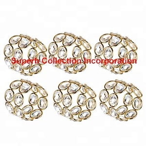 Ensemble de 6 bagues de serviettes en perles, perles rondes, livraison gratuite - Product Image 4