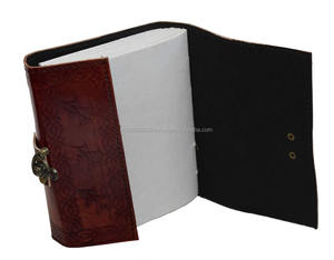 สมุดโน๊ตหนังแท้สลักลายสีเขียวสำหรับผู้ชายผู้หญิงผู้ชาย - Product Image 4