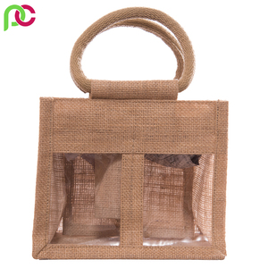 Emballage de bouteille de vin bon marché écologique avec logo personnalisé sac de vin en toile de jute sacs de bouteille de bière en jute - Product Image 2