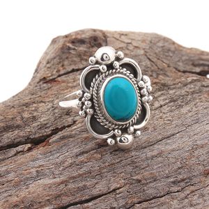 Bague en argent sterling 925 turquoise, bijoux en gros, bague en argent indien - Product Image 1