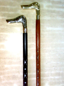 Bastón de senderismo de madera con punta de goma ajustable plegable con mango en T de latón - Product Image 2