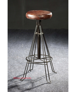 Tabouret de Bar Industriel Vintage à Cadre en Fer Ajustable à Usage Commercial - Product Image 1
