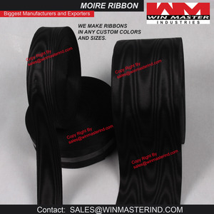 Ruban gros-grain satin noir double face 100% polyester pour la couture - Product Image 3