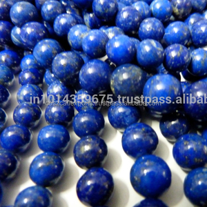 Perles à billes rondes naturelles en Lapis Lazuli Chaînes en acier inoxydable poli et lisse pour cadeau de collier de bijoux de mode - Product Image 2