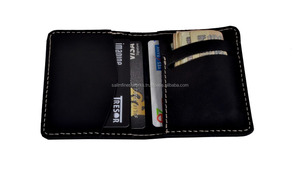 กระเป๋าสตางค์หนังแท้สีดำแท้แบบใหม่ทำด้วยมือกระเป๋าสตางค์แบบสองพับที่ใส่บัตรเครดิตใส่บัตรได้อย่างสะดวกสบายความจุขนาดเล็ก - Product Image 5