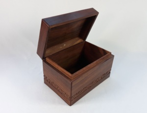 Urna de ataúd de madera tallada a mano para adultos AC 3961 para cenizas masculinas o femeninas o suministros funerarios para mascotas - Product Image 5