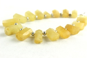 Perles de Briolette en forme de crayon à facettes de qualité supérieure, 1 brin, aigue-marine jaune naturelle, fabrication de bijoux - Product Image 4