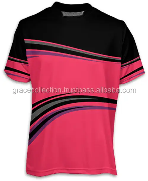Pink Black Contrast Soccer Jersey Sublimation Designed Jersey
