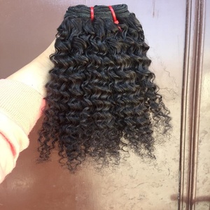 100% indio Remy Virgen sin procesar Natural rizado extensión de cabello humano tejido suave brillo Natural desgaste a largo plazo onda profunda suelta - Product Image 6
