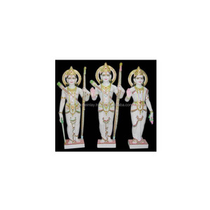 White Makrana Marble Ram Darbar God Statue - Product Image 1