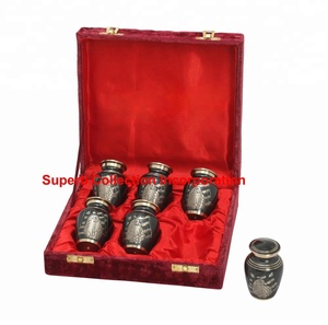 New Trending American Brass <b>Slate</b> Keepsake Urns Set 6 Includes Velvet Box Antique Art-Economical Average Cost Cremation Urns - Product Image 2