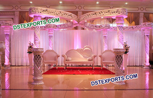 Magnifique ensemble de mandap en fibre de cristal pour mariage, mandaps en cristal pour mariage, derniers modèles de mandaps pour mariages en Australie - Product Image 6