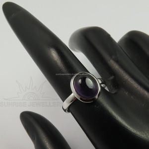 Conception de bijoux en pierres précieuses Bagues en argent Bijoux en pierre d'améthyste Bague en améthyste ovale 925 naturelle pour la fête des femmes Bague en pierre précieuse - Product Image 2