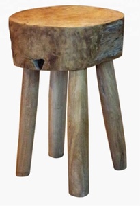 Tabouret en bois d'aspect ancien et antique - Product Image 2