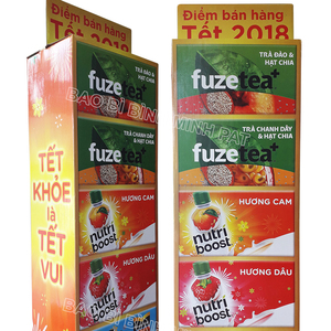 Chai Nước Giải Khát Hiển Thị Đứng POS Tông Bán Lẻ Rượu Giấy Dump Thùng Siêu Thị, Cocacola New Display <span class=keywords><strong>Stand</strong></span> Tùy Chỉnh - Product Image 1