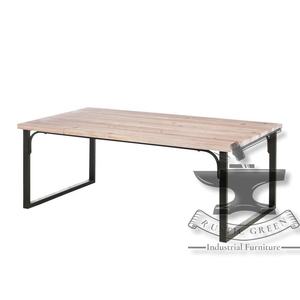 Mesa de comedor de madera de acacia de diseño rústico industrial moderno con pata de hierro para cocina al aire libre Hotel sala de estar o uso en restaurante - Product Image 3