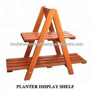 เก้าอี้พับกลางแจ้งทันสมัยพร้อมชั้นวางดอกไม้เฟอร์นิเจอร์ในสวนโครงไม้ระแนงไม้หวายจัดแสดง - Product Image 4