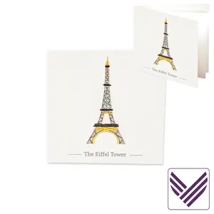 Quilling Handmade Eiffel Tower Card - Handmade Quilling Card - For Any occasions, Thank you, Message, Birthday