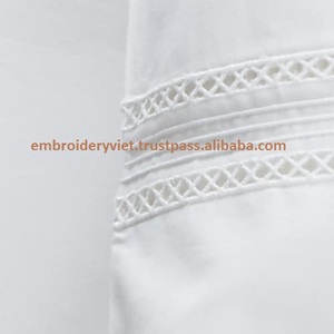 Hemstitch ชุดผ้าปูที่นอนผ้าฝ้าย100%,ชุดเครื่องนอน4ชิ้นรวมผ้าปูที่นอนรัดมุม - Product Image 3