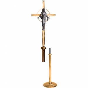 Croix en laiton dorée de 85 pouces / Croix debout Crucifix - Product Image 4