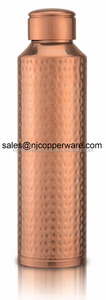 Botella de agua de Yoga de cobre puro de 1L con tapa Beneficios de Salud de bebida directa para gimnasio y camping Regalo de negocios - Product Image 4