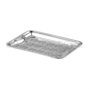 Plateau de service en acier inoxydable plaque de chargement Restaurant maison hôtel utilisation plateau à dollars de forme ronde plateau de service en acier inoxydable - Product Image 1