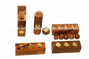 Caja de dados para juegos de Tic Tac Toe de madera ecológica Técnica pulida - Product Image 2