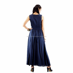NAPAT ชุดเดรสยาวลำลองสีเข้ม,เสื้อผ้าผู้หญิงสำหรับฤดูร้อน - Product Image 3