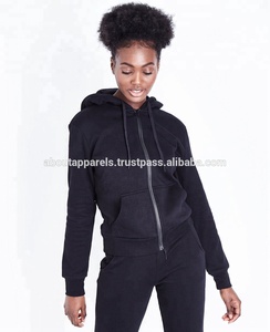 Vêtements de rue en vrac bon marché design personnalisé couleur unie sweats à capuche à fermeture éclair respirante pour femmes Fabricant - Product Image 2