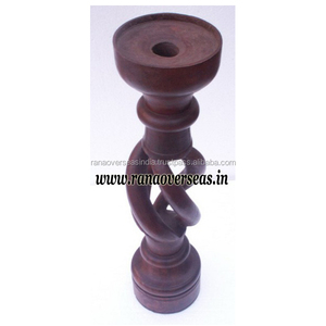 Soporte de vela de madera Vintage hecho a mano hogar sala de estar boda fiesta cumpleaños Navidad portavelas decorativo otras linternas - Product Image 3