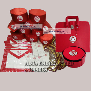 Tablier maçonnique de l'Arche Royale, col brodé, régalia, velours de coton, ruban en cuir, broderie au point de croix, franc-maçon, MEGA-2258 - Product Image 1