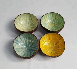 Cuenco de cáscara de coco, esmalte Multicolor, hecho en Vietnam - Product Image 1